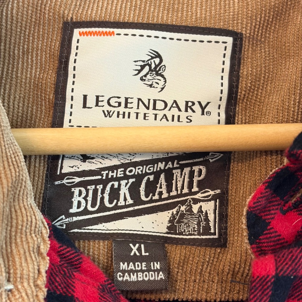 Legendary Whitetails Buck Camp Flannel Shirt Mens XL Red Black Buffalo Plaid - Picture 4 of 6